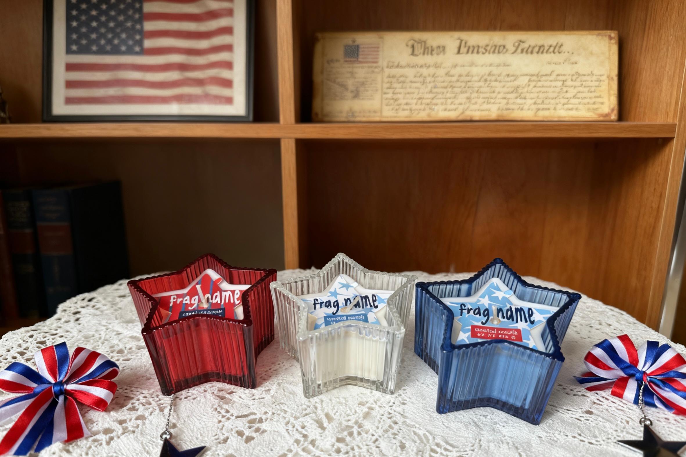 4th of July Star Glass Candle